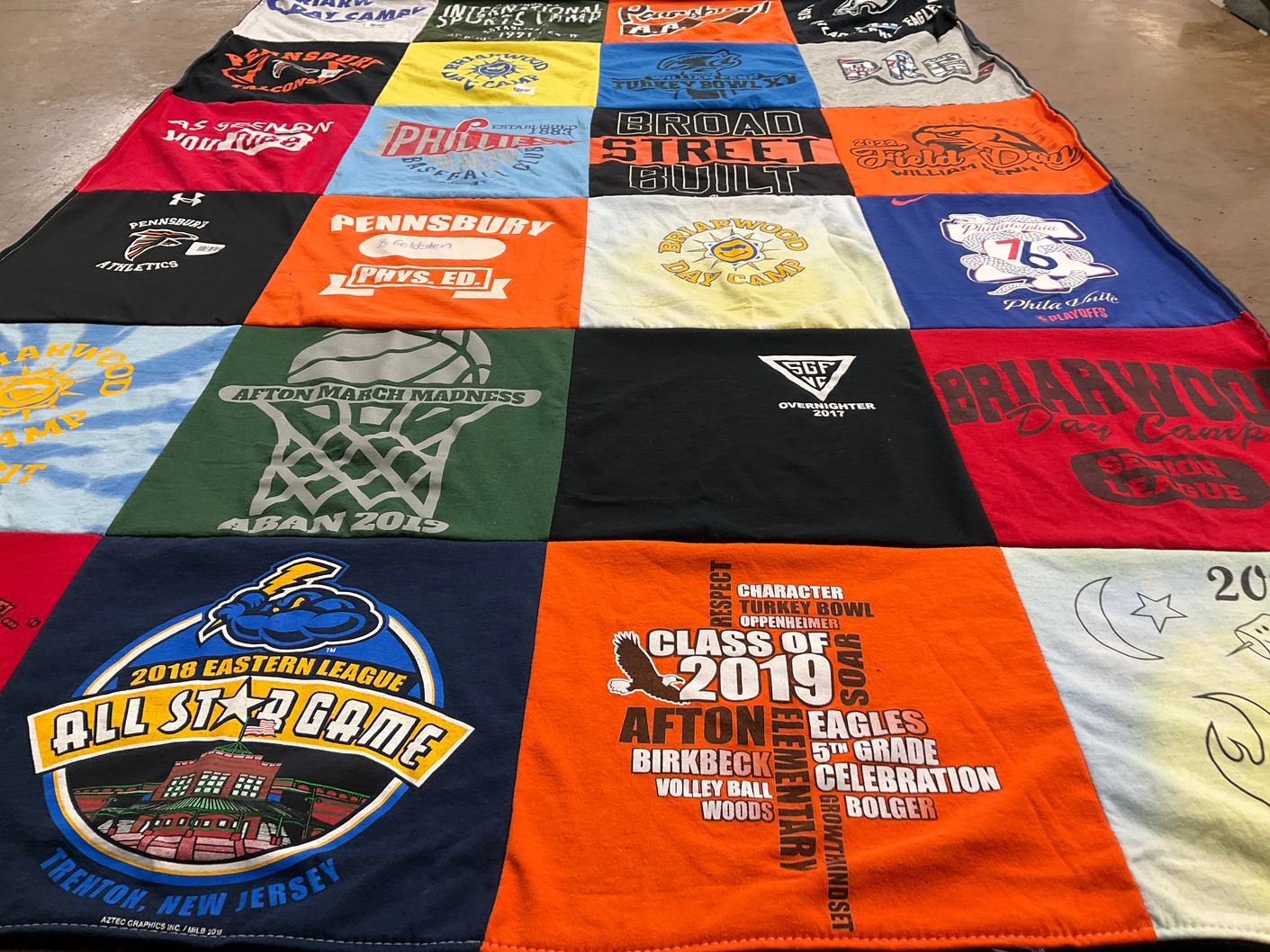T-shirt quilt from pennsbury high school by Jenifer from PA