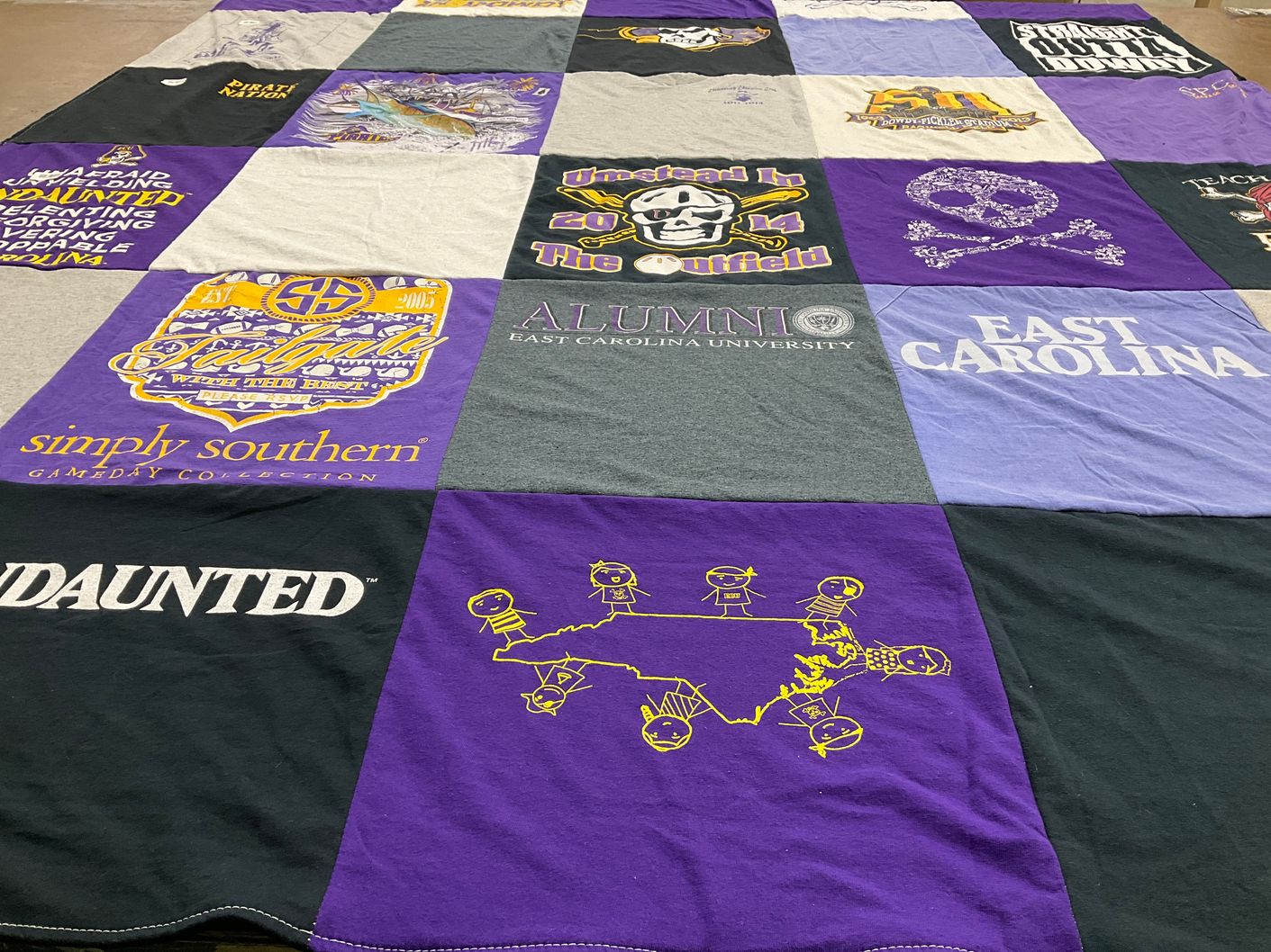 T-shirt quilt from east carolina university by Olivia from NC