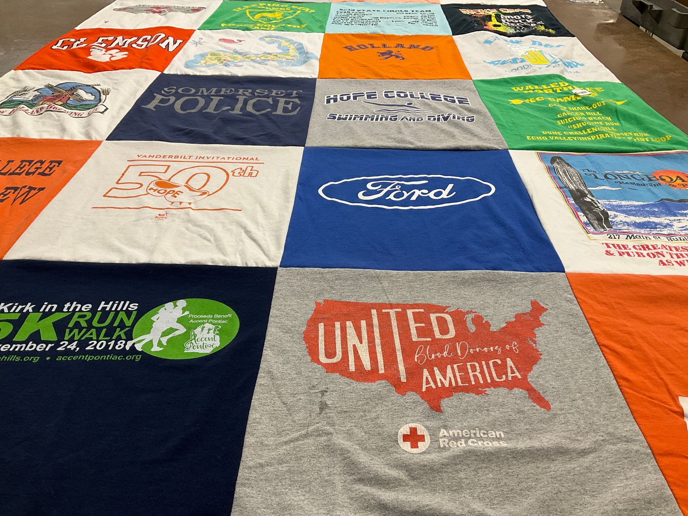 T-shirt quilt featuring vanderbilt university by Robin from MI