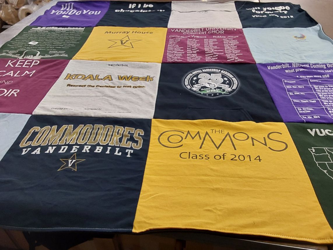 T-shirt quilt featuring vanderbilt commodores by Nell from TN