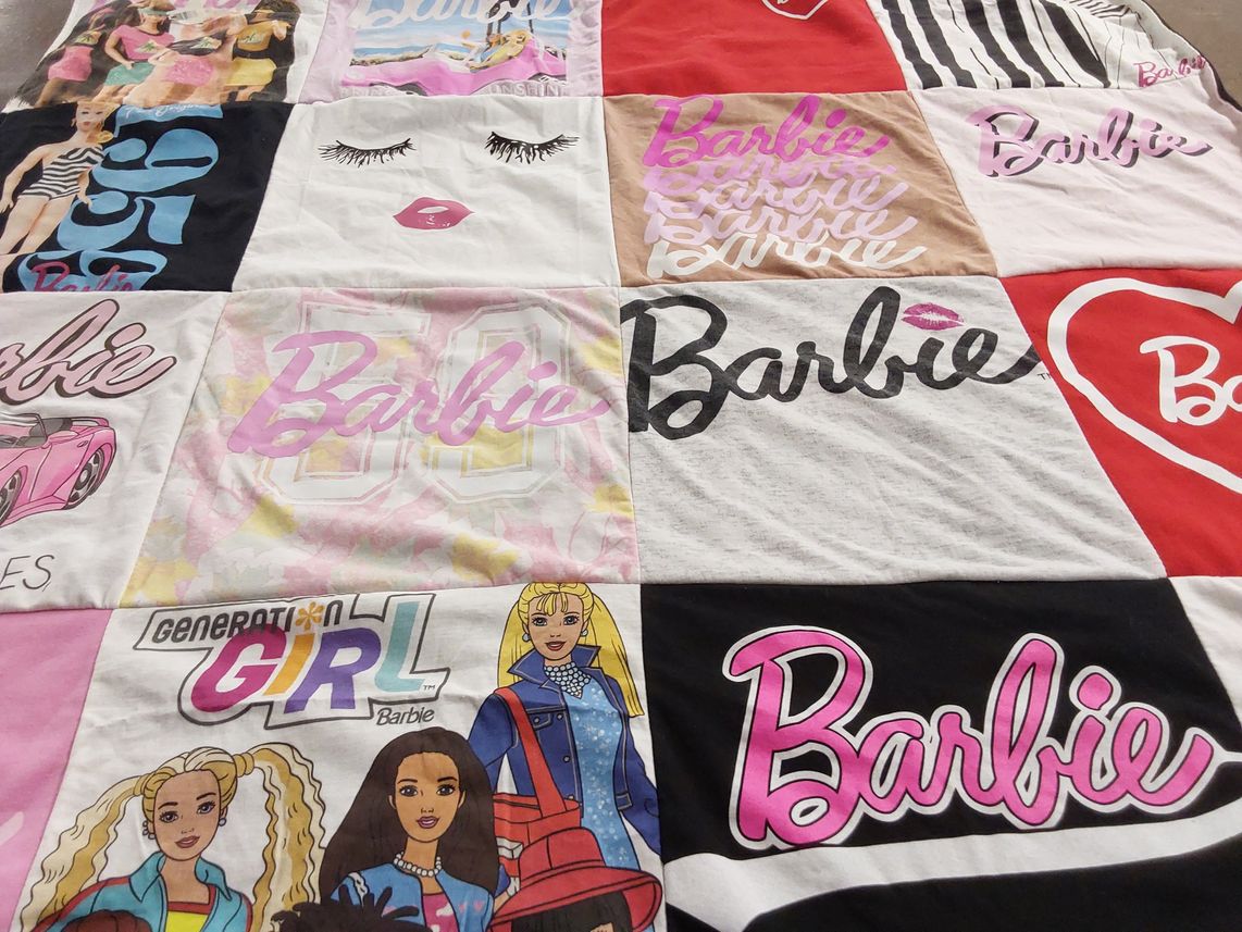 T-shirt quilt with fashion, toys themes by Barbie from TX