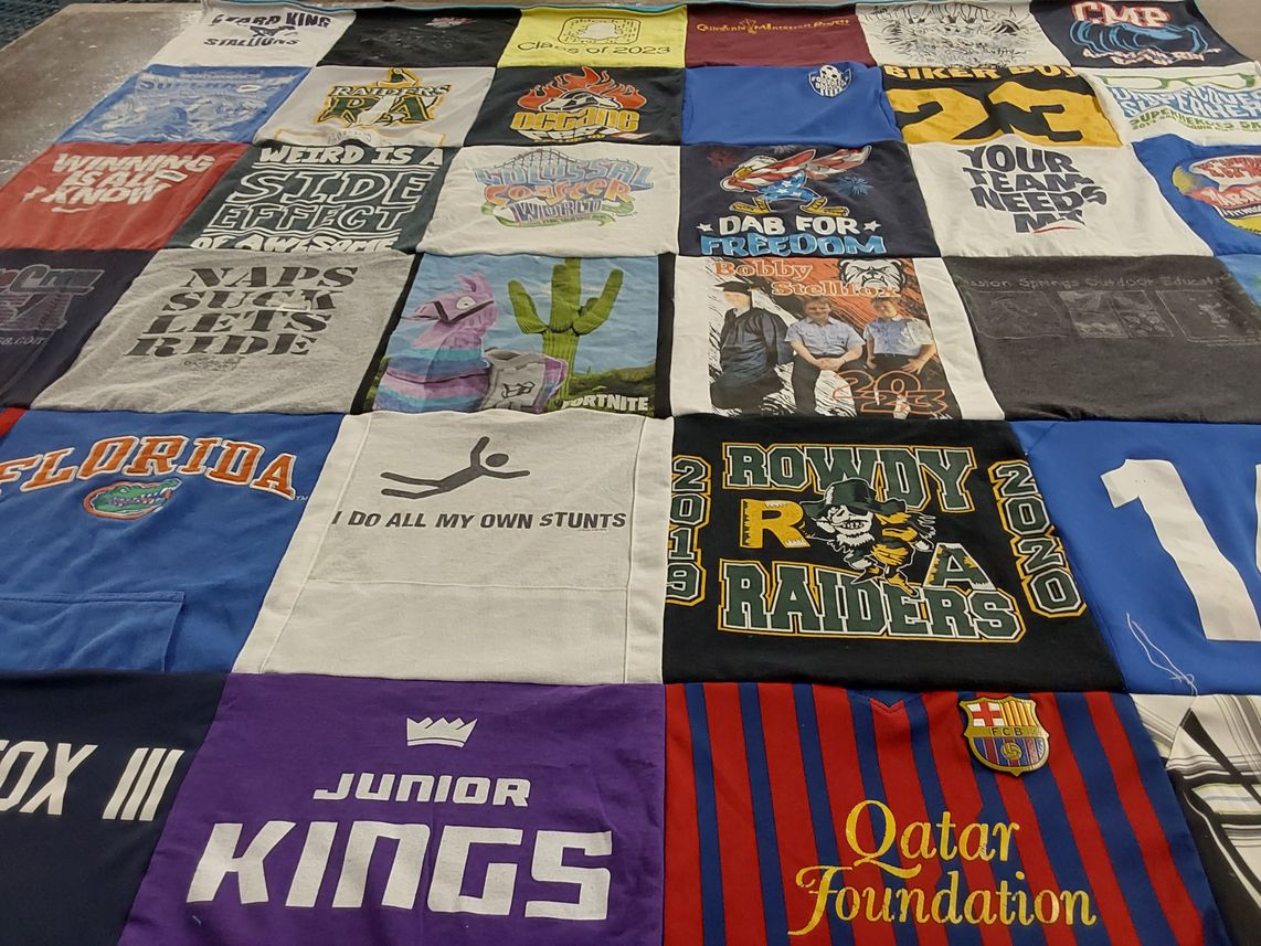 T-shirt quilt from rowdy raiders high school by Cynthia from FL
