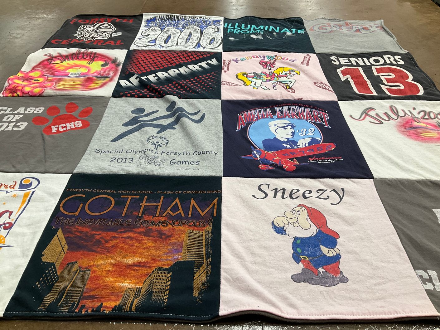 T-shirt quilt from forsyth central high school by Monica from GA