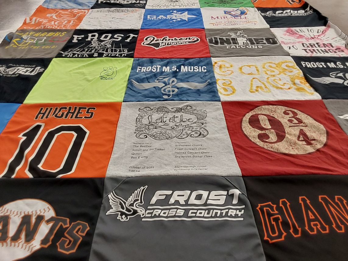 T-shirt quilt featuring frost cross country, giants by ERIK from MI