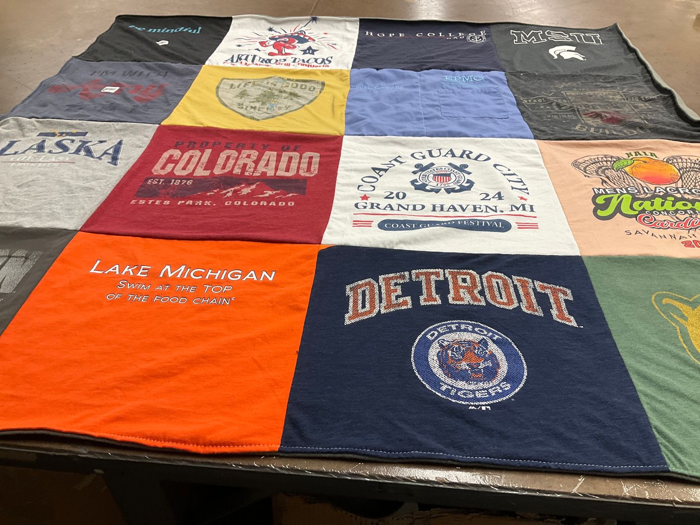 T-shirt quilt featuring detroit tigers by AMY from MI