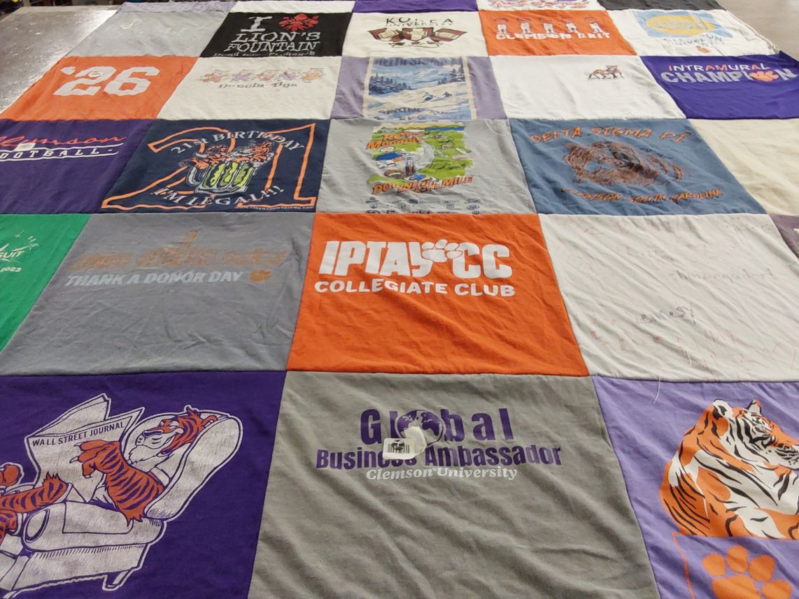 T-shirt quilt from clemson university by Emily from MD