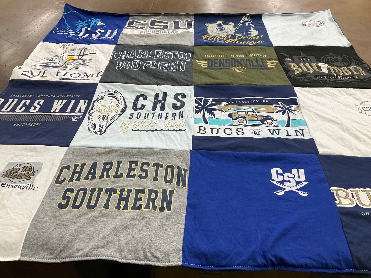 T-shirt quilt featuring charleston southern university buccaneers by Schyler from SC