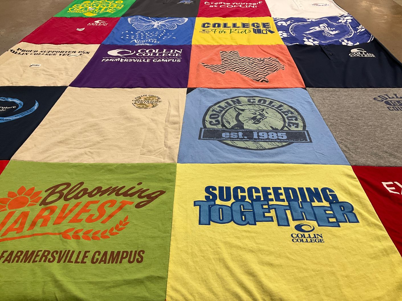 T-shirt quilt from collin college by Holly from TX