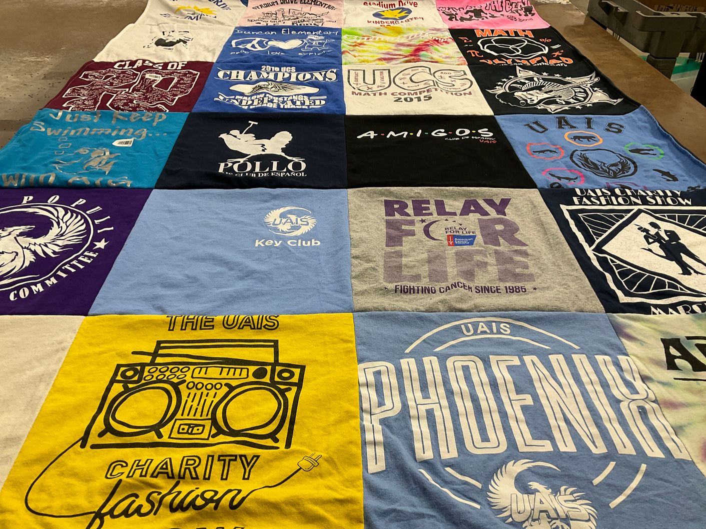 T-shirt quilt from university academy international school by Jill from MI