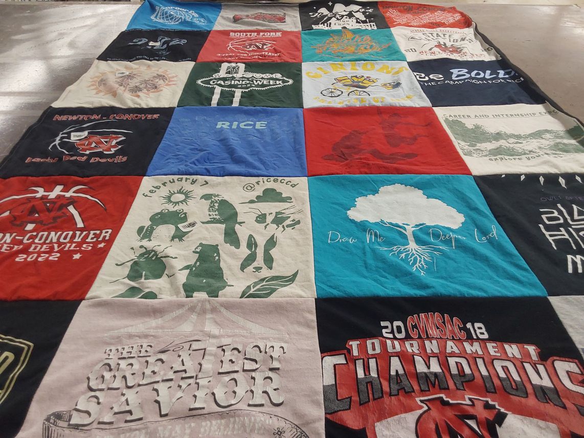 T-shirt quilt featuring newton-conover red devils by Hannah from NC