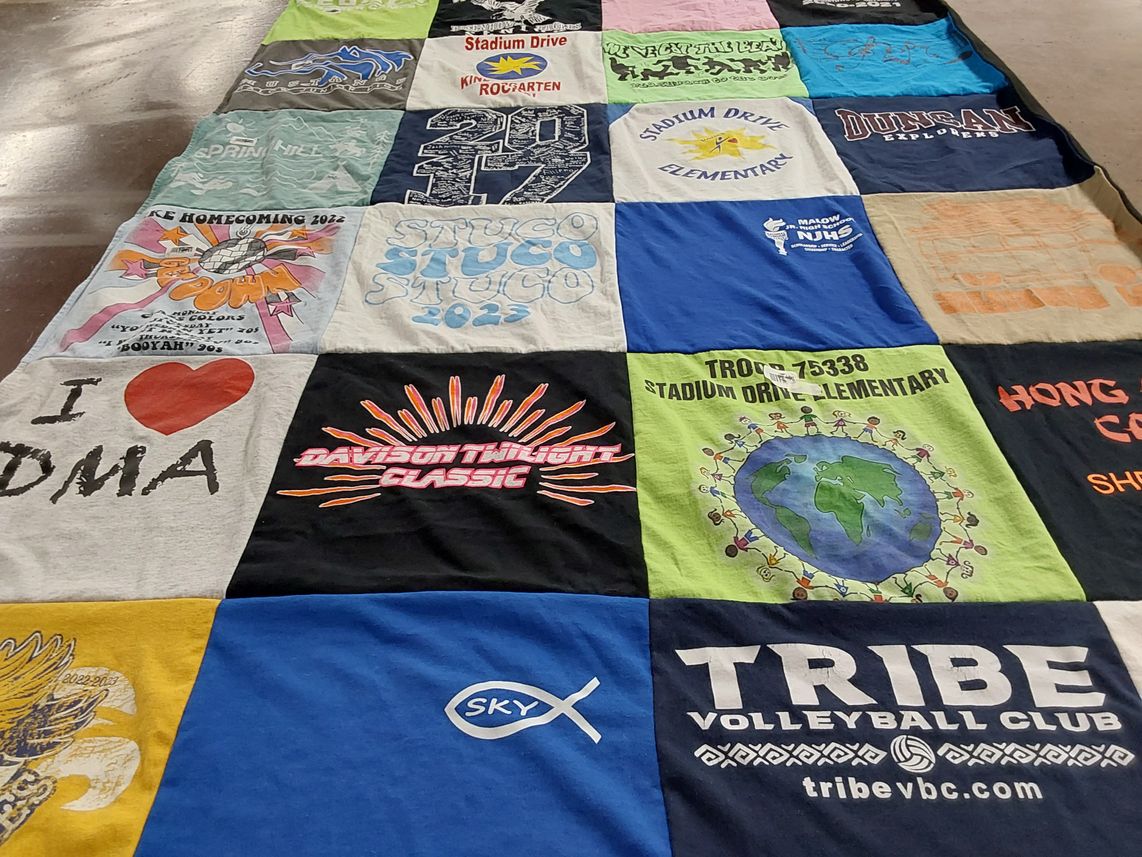 T-shirt quilt from stadium drive elementary by Jill from MI