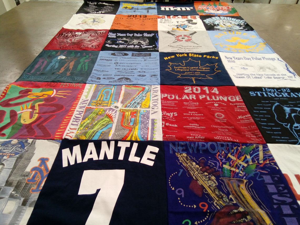 T-shirt quilt with jazz, community events themes by Anthony from NY