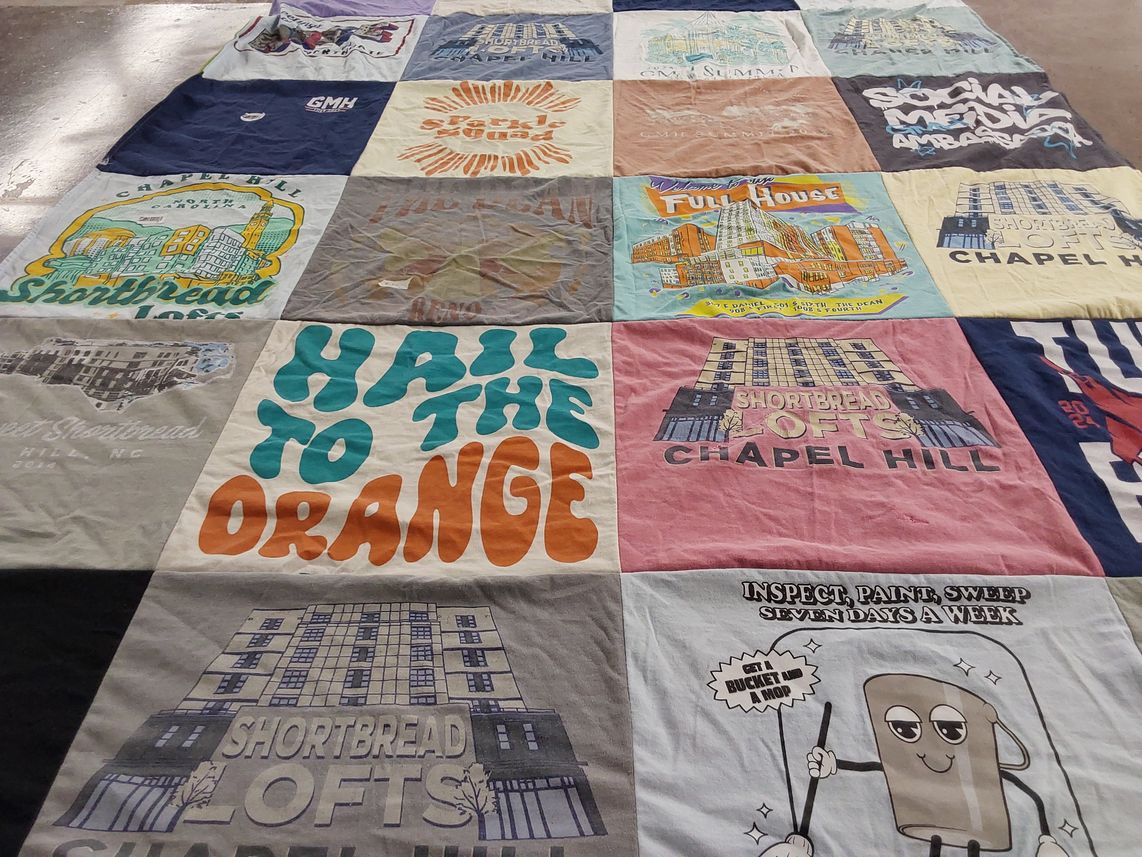 T-shirt quilt from university of north carolina at chapel hill by Myranda from NC
