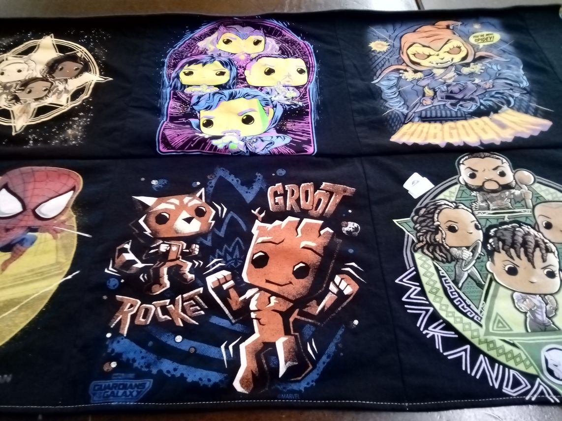 T-shirt quilt with marvel, comics themes by Collin from VA