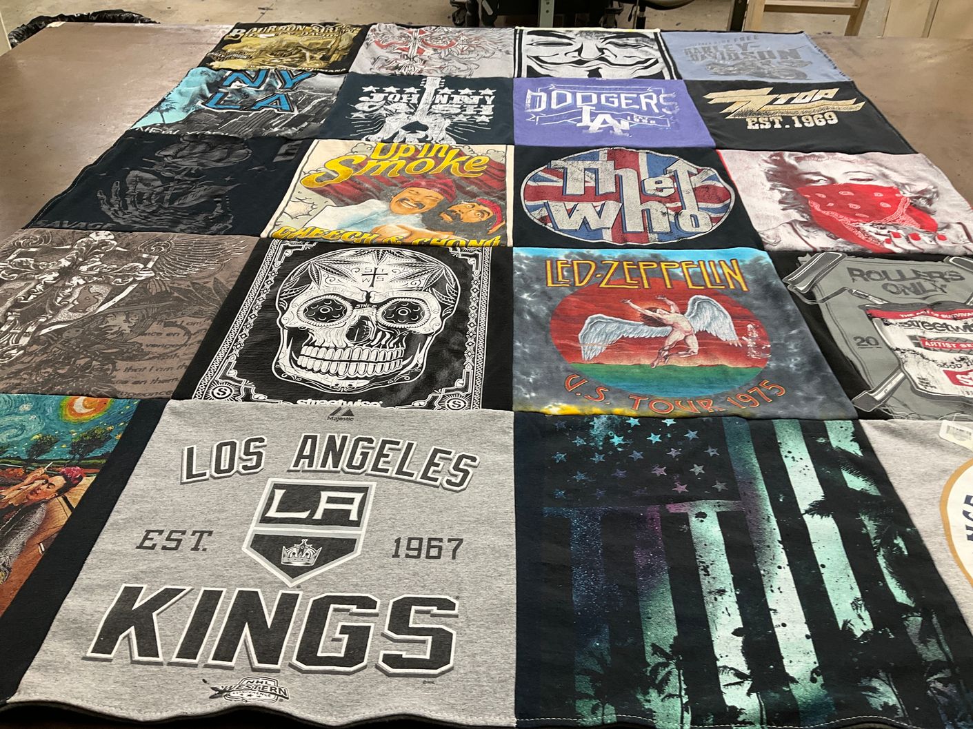 T-shirt quilt featuring los angeles kings by Bob from MO