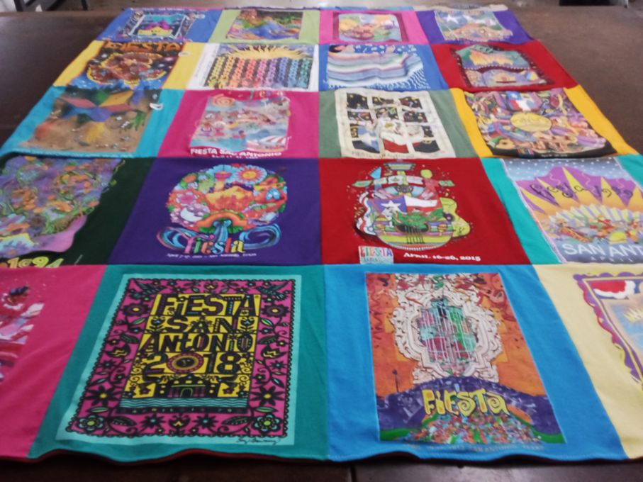 T-shirt quilt with culture, art themes by Dan from TX