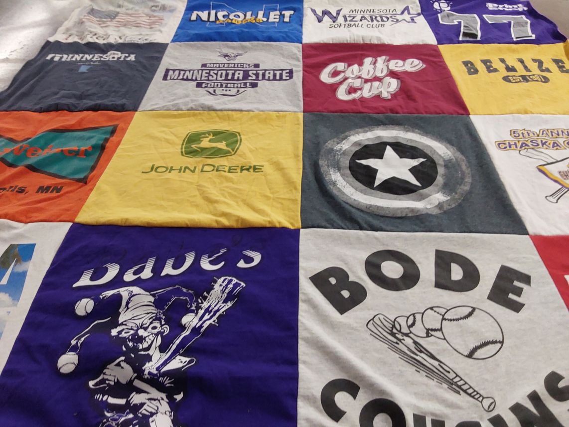 T-shirt quilt featuring minnesota wizards by Darryl from MN