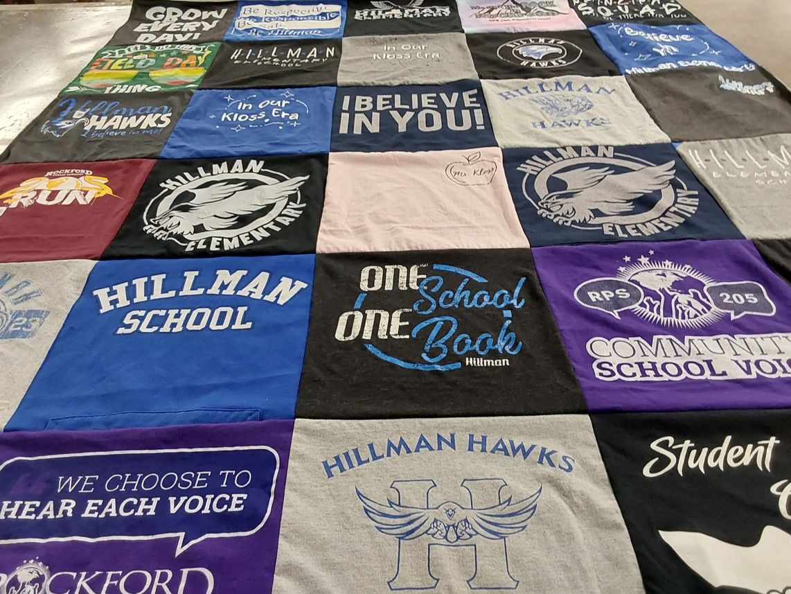 T-shirt quilt featuring hillman hawks by Carolyn from IL