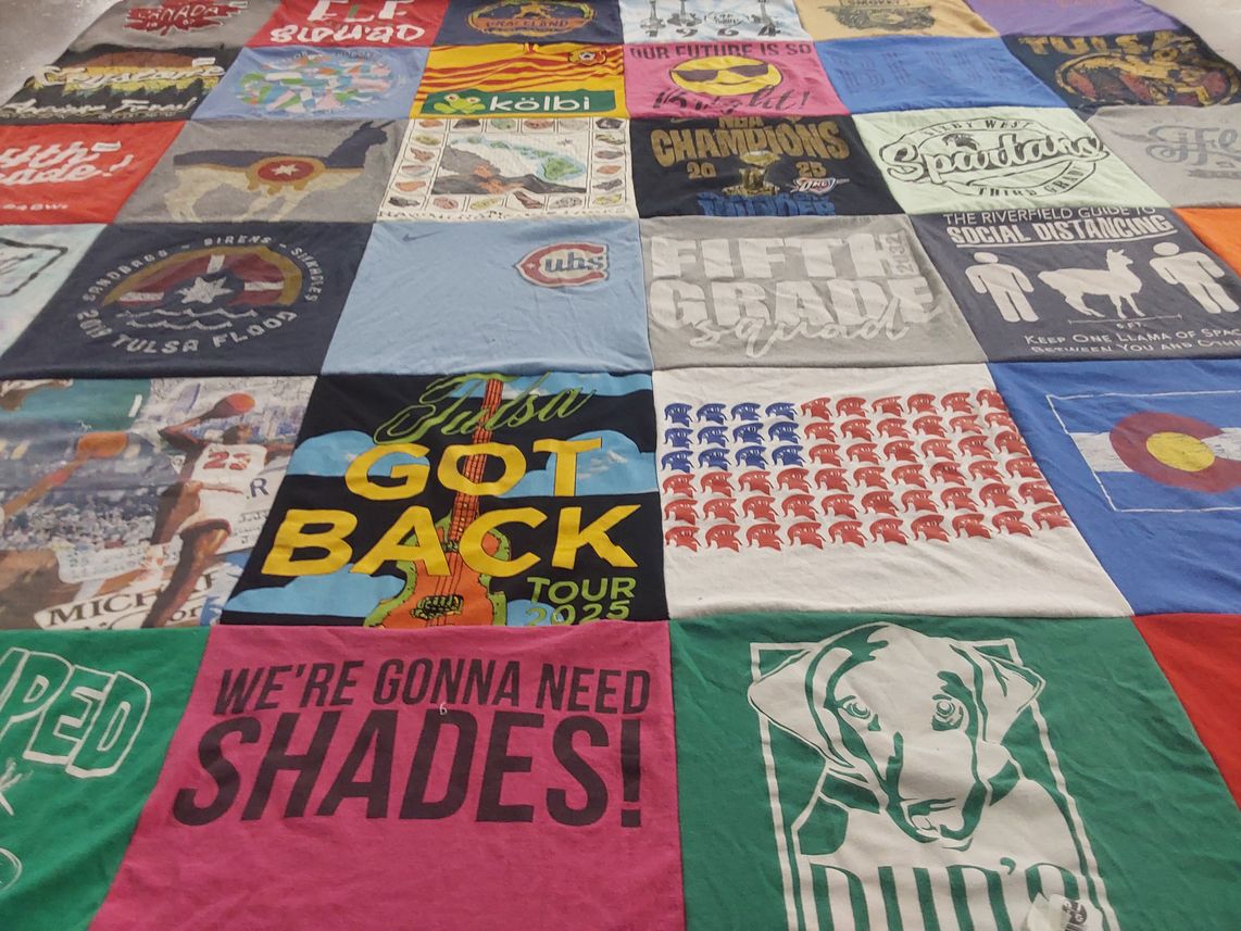 T-shirt quilt featuring spartan by Katie from OK