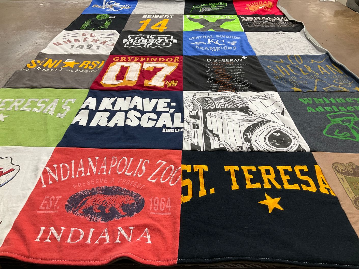 T-shirt quilt from st teresa's academy by Ronald from MO