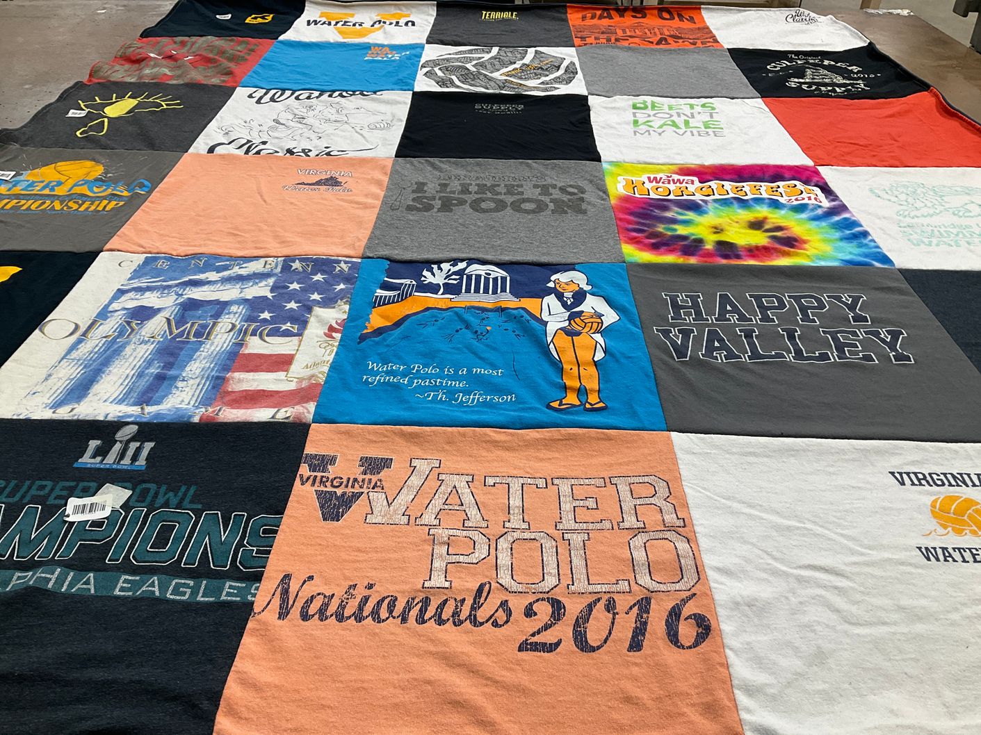 T-shirt quilt featuring virginia water polo team by Peter from PA