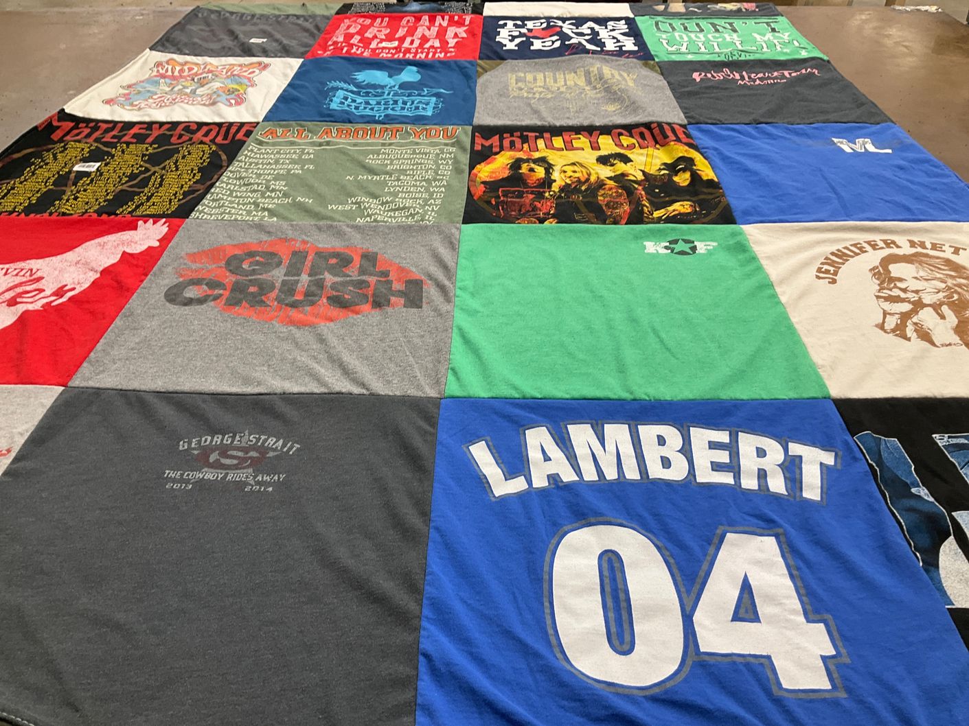 T-shirt quilt with music, country themes by Cody from TX
