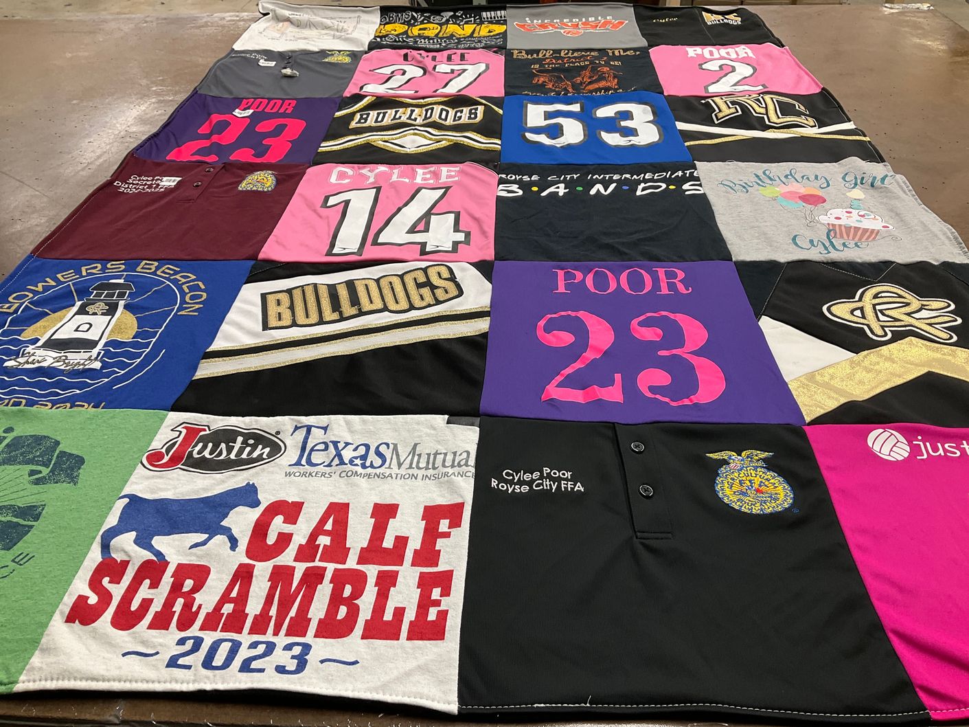 T-shirt quilt featuring royse city intermediate band by Ashlee from TX