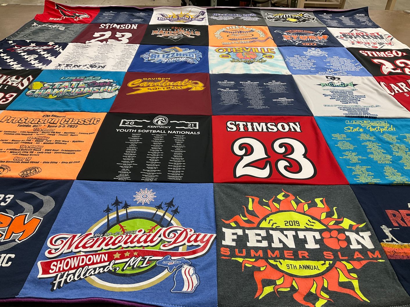 T-shirt quilt from davidson college by Tara from MI