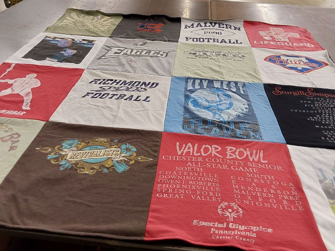 T-shirt quilt featuring philadelphia eagles by AMY from PA
