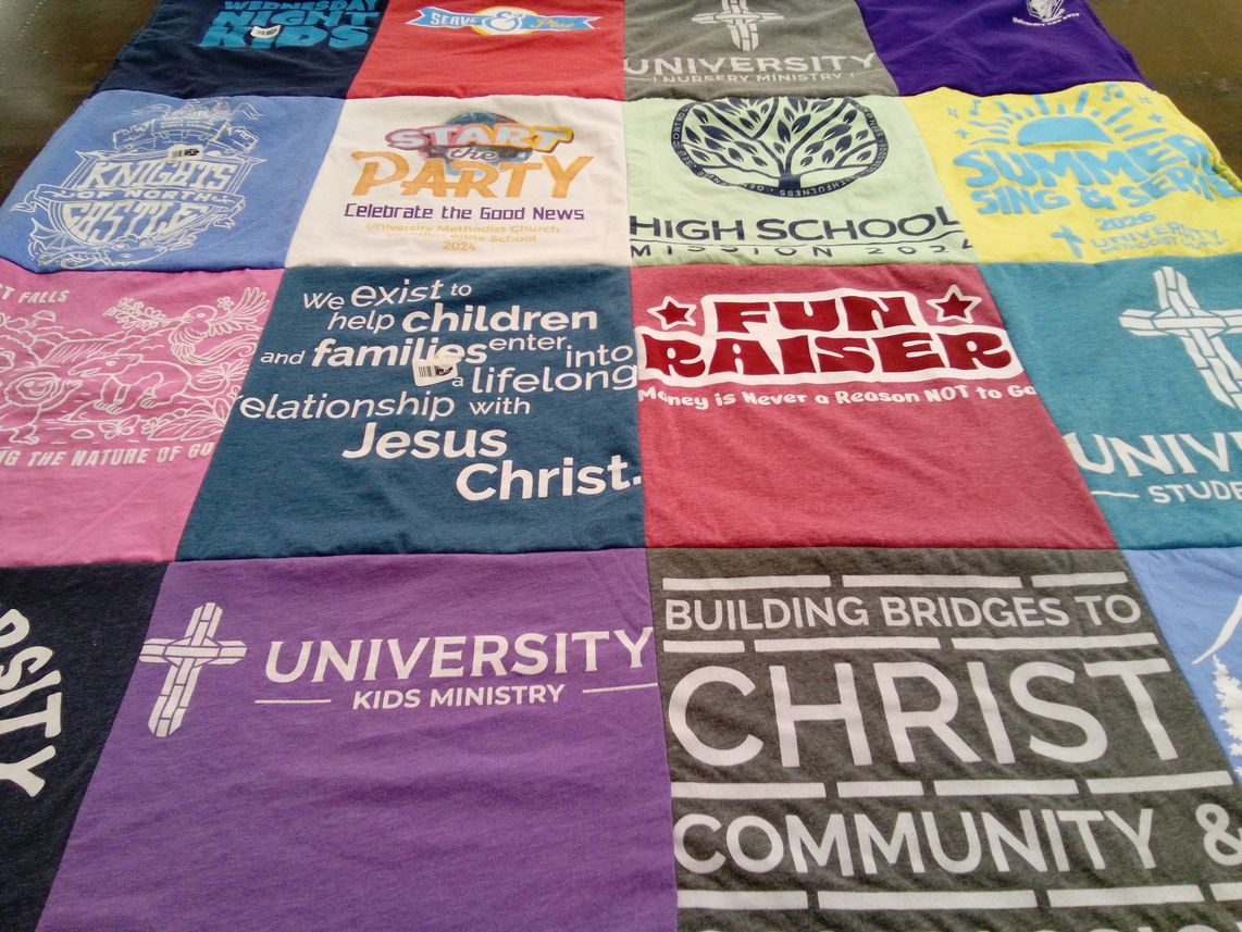 T-shirt quilt from university by Chris from TX