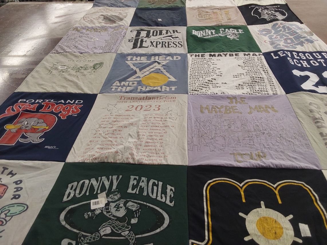 T-shirt quilt featuring portland sea dogs by Bethany from ME