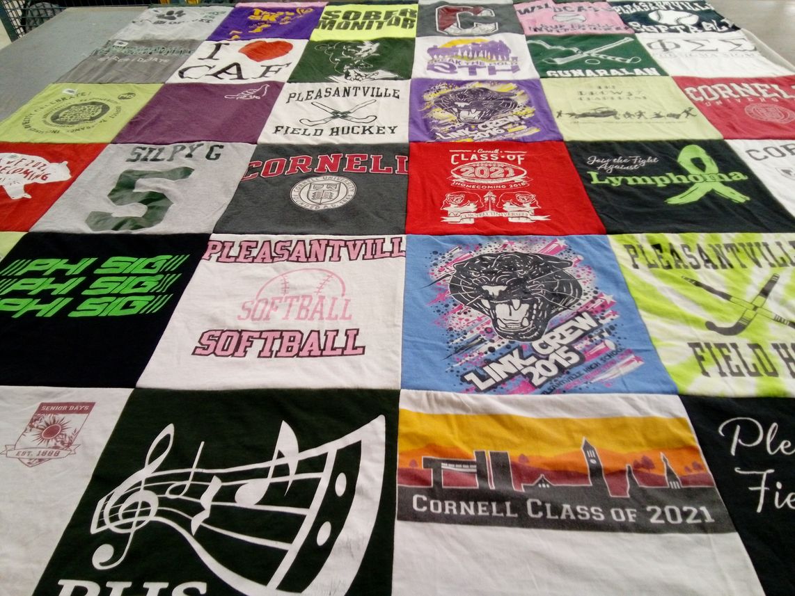 T-shirt quilt featuring pleasantville high school softball, pleasantville high school field hockey by Silpaa from NY