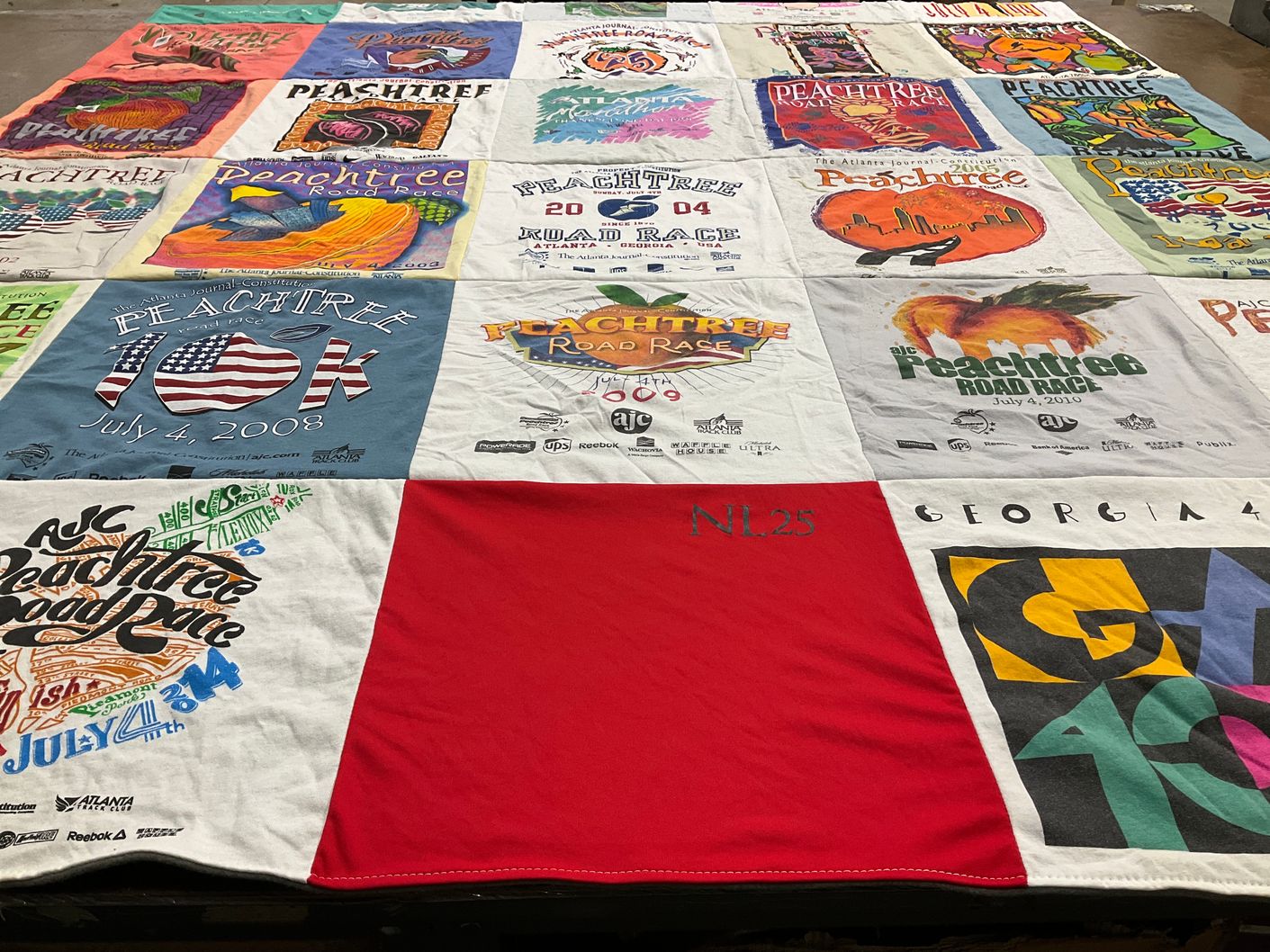 T-shirt quilt with running, races themes by Lisa from GA
