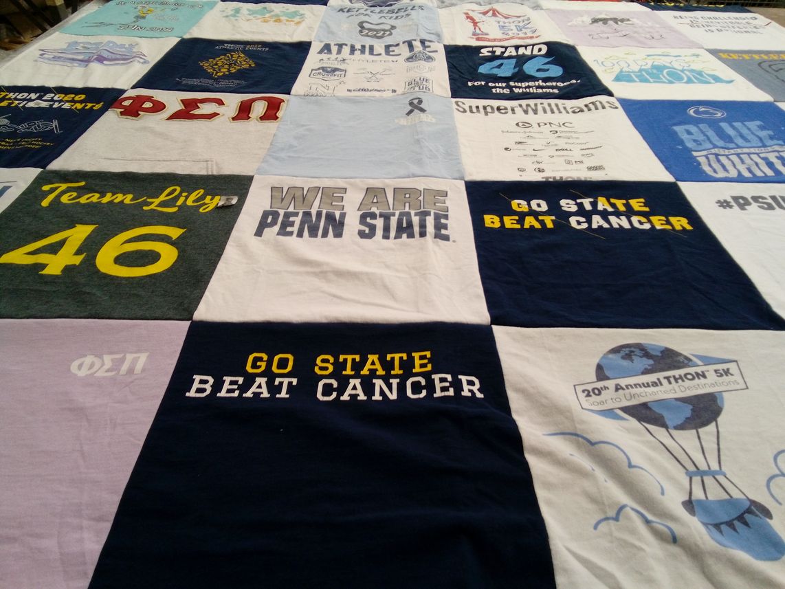 T-shirt quilt from penn state university by Priya from MA