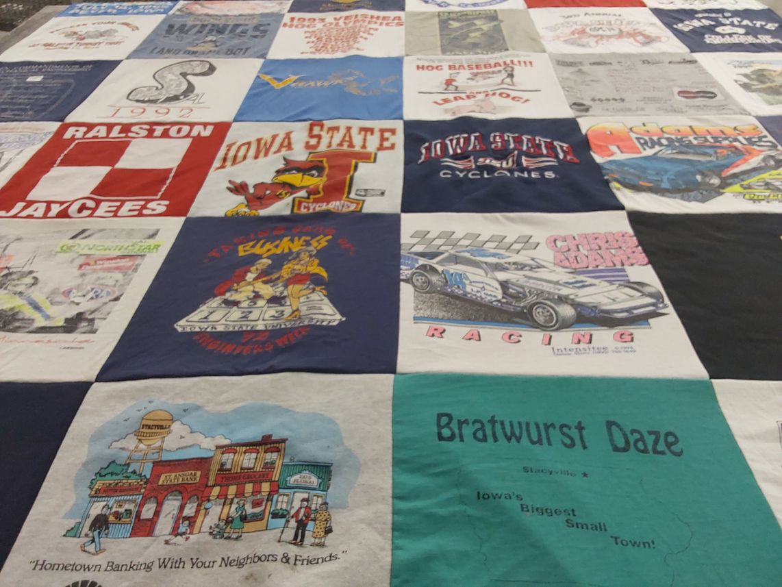 T-shirt quilt from iowa state university by Chris from NE
