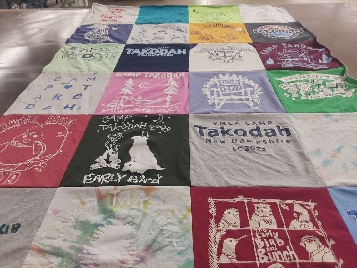 T-shirt quilt with camping themes by Courtney from MA