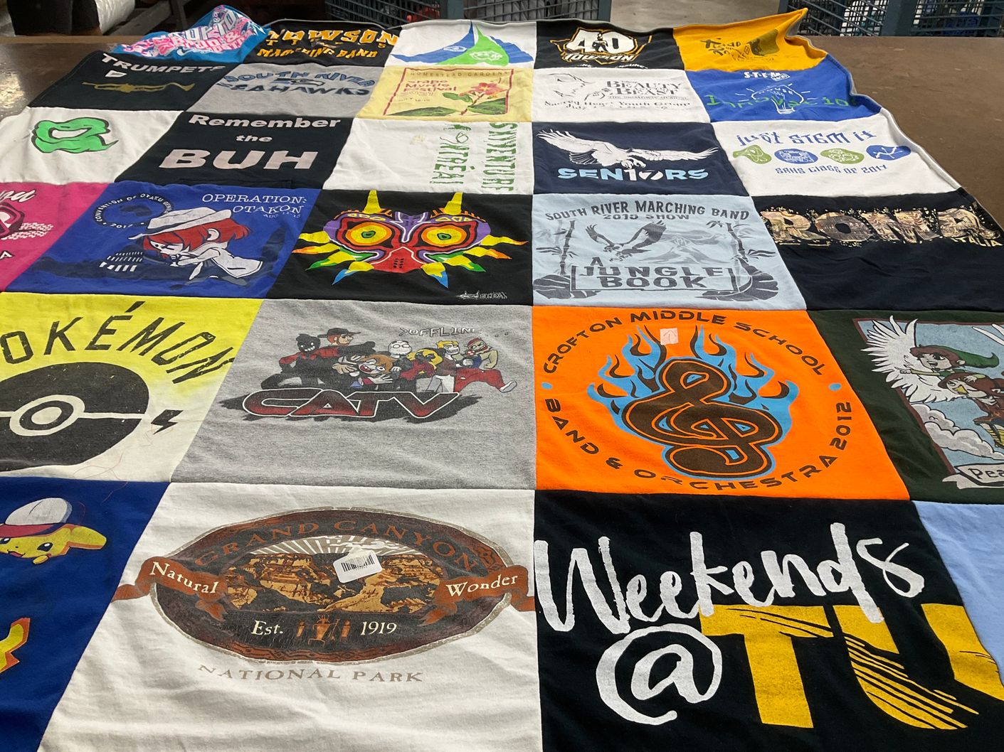 T-shirt quilt from croton middle school by Kathleen from MD
