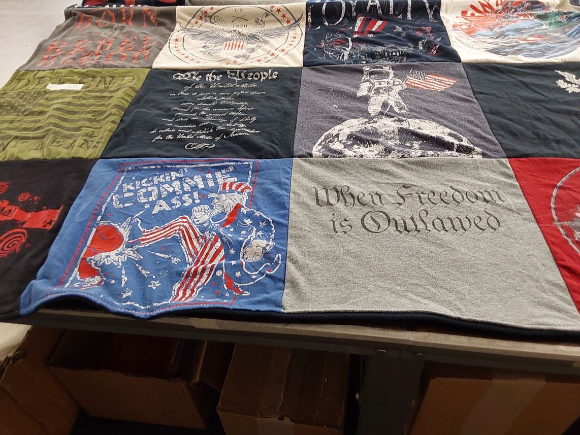 T-shirt quilt with patriotism, freedom themes by Michelle from WA