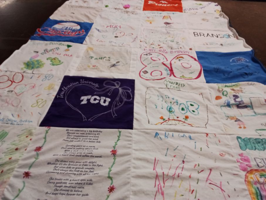 T-shirt quilt from texas christian university by Laurie from SC