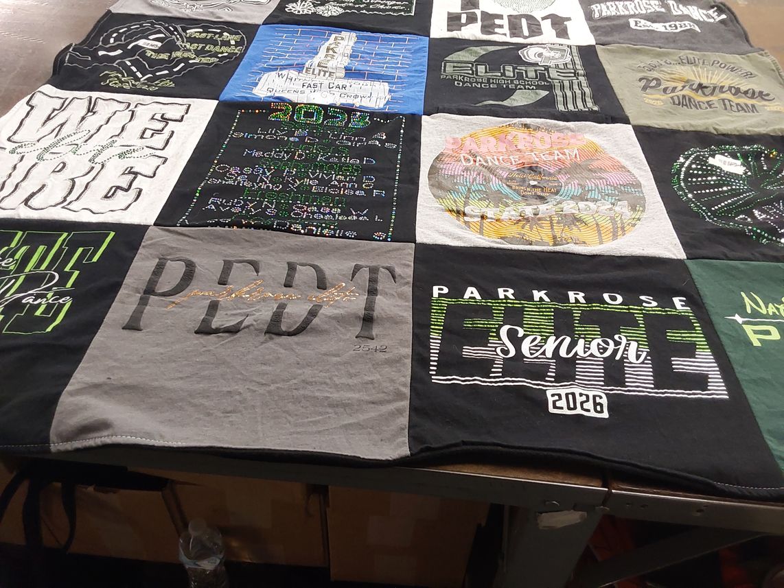 T-shirt quilt featuring parkrose high school dance team by Angela from OR