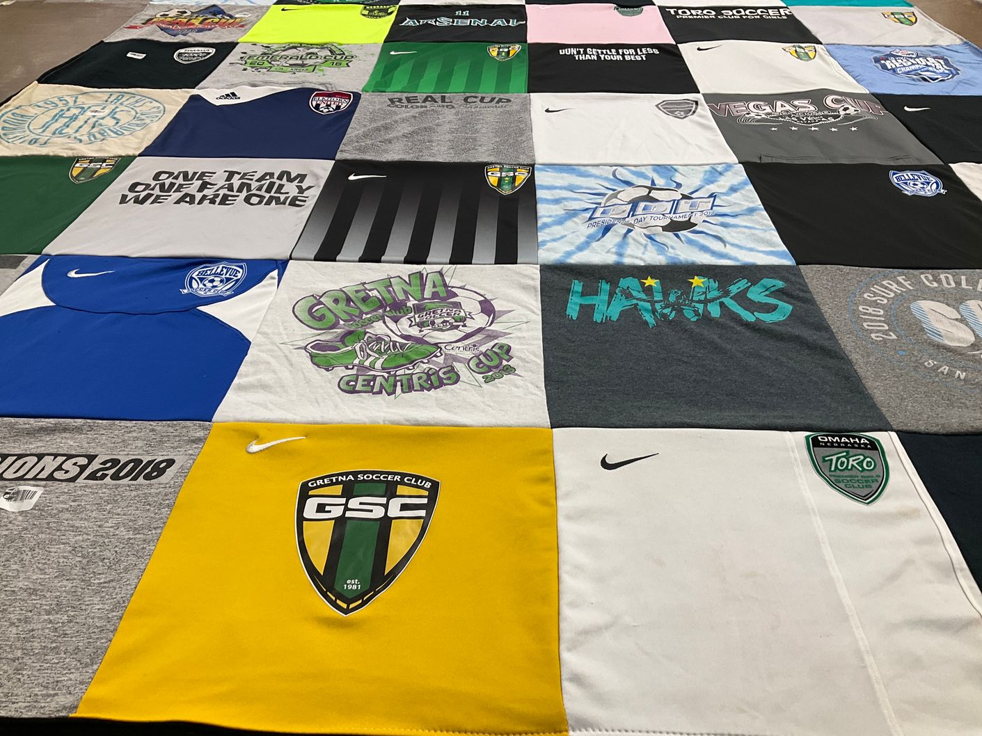 T-shirt quilt featuring gretna centric soccer club, omaha toro soccer club by Stephanie from IA