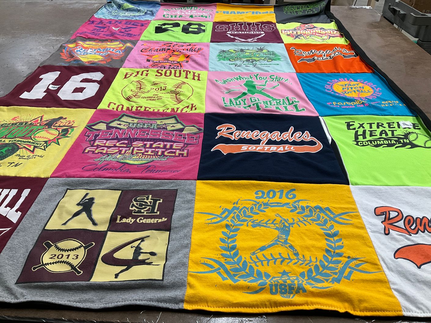 T-shirt quilt from tennessee state university by Sandy from TN