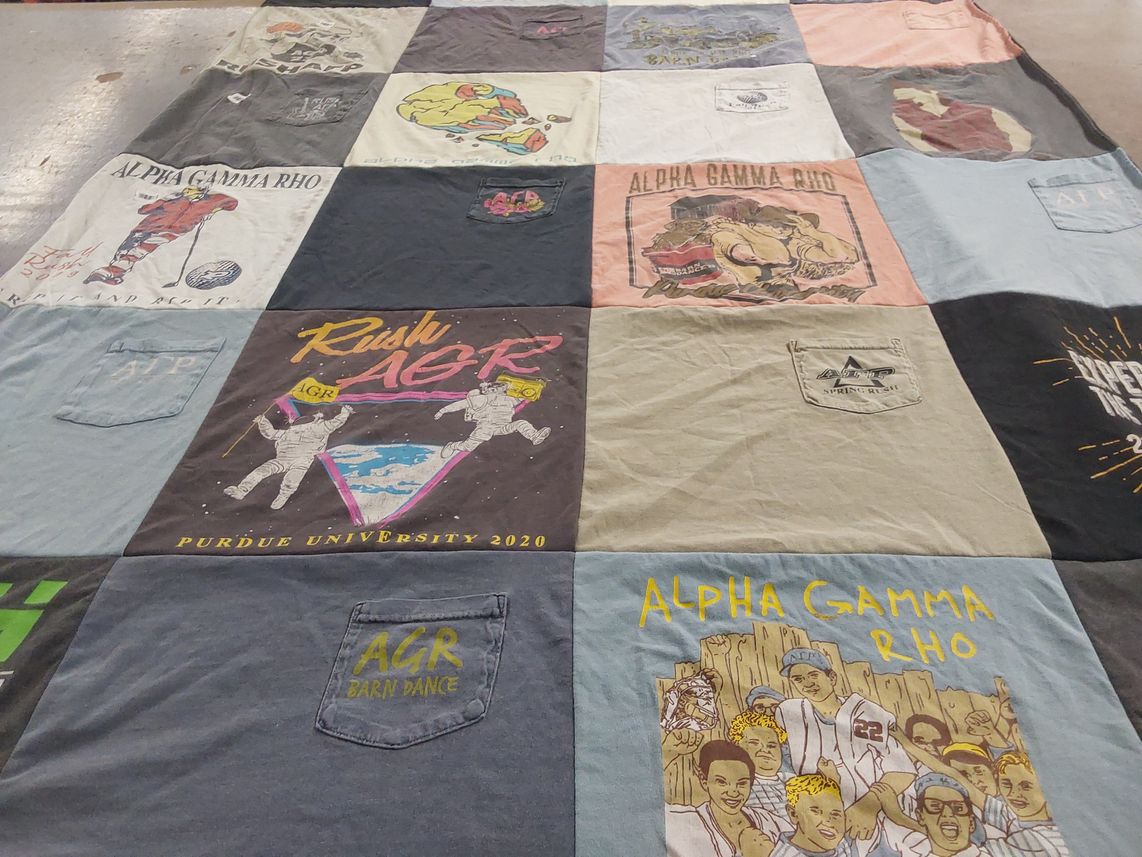 T-shirt quilt from purdue university by Beth from IN
