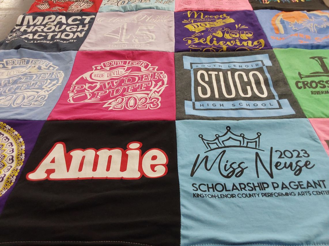 T-shirt quilt from south lenoir high school by elizabeth from NC