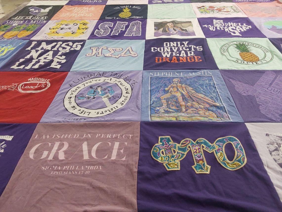 T-shirt quilt from stephen f. austin university by Tammy from TX