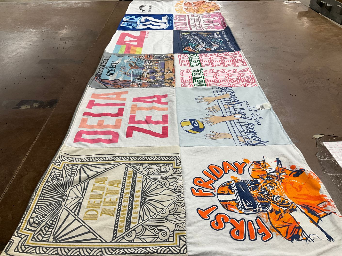 T-shirt quilt with sorority, fraternities themes by Nicole from PA