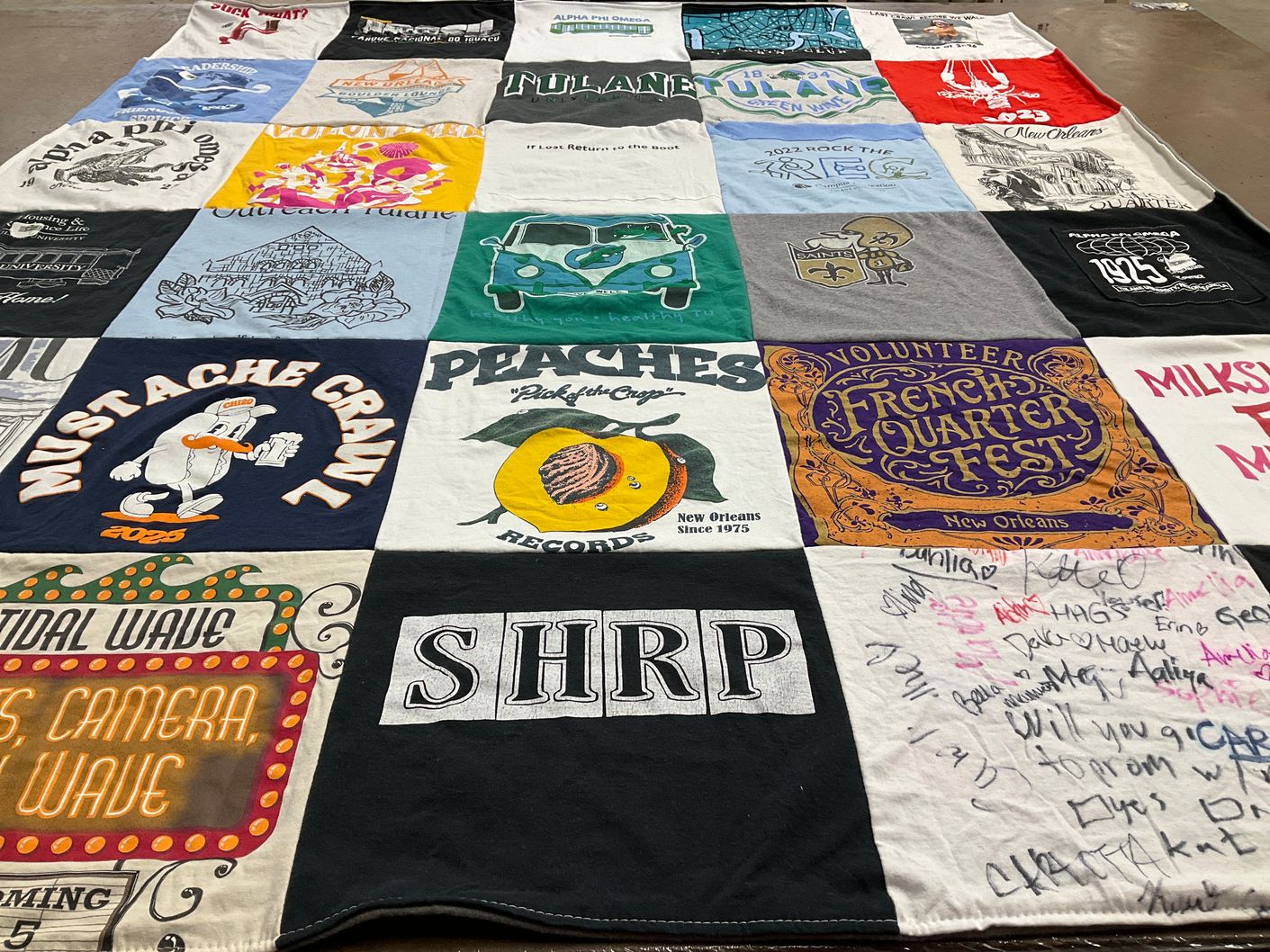 T-shirt quilt with festivals, music themes by Monica from NJ