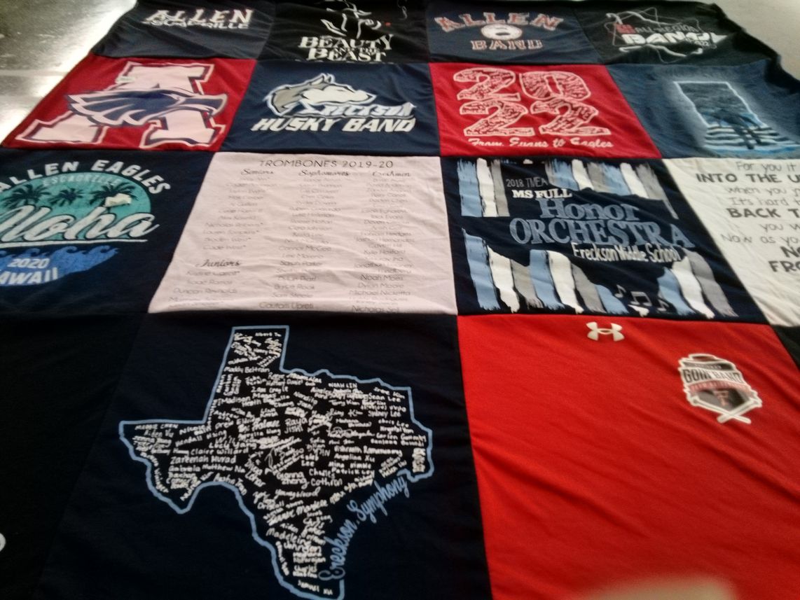 T-shirt quilt featuring allen high school band by Alison from TX