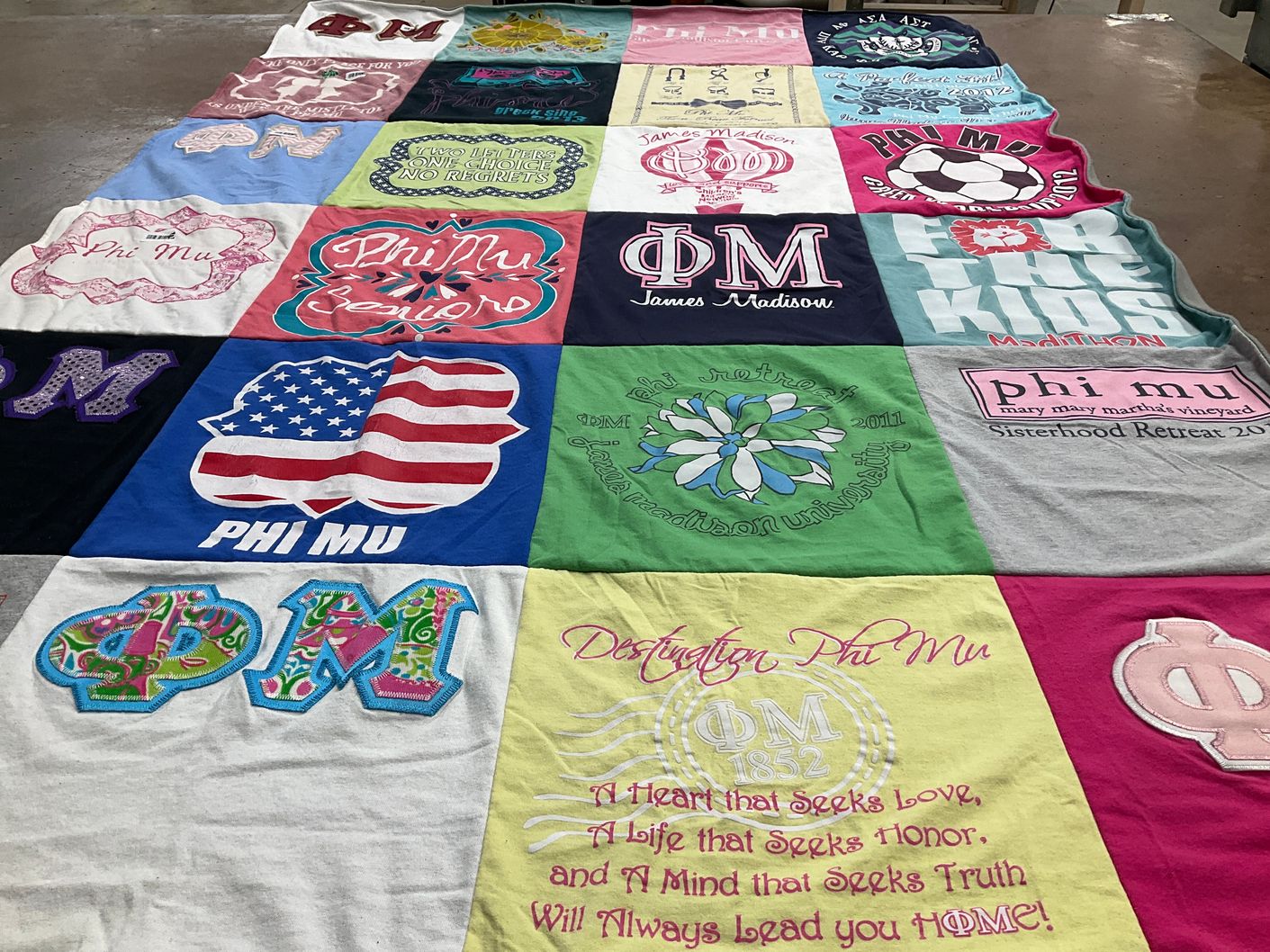 T-shirt quilt from james madison university by Megan from VA