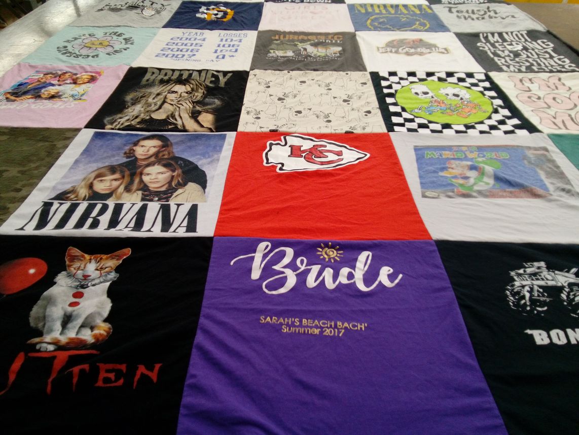 T-shirt quilt featuring kansas city chiefs by Sarah from MO